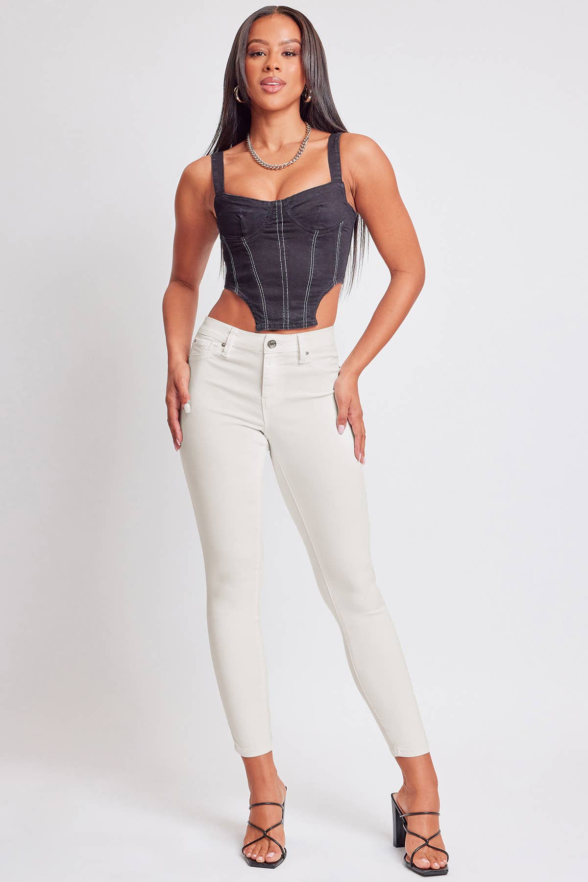 Hyperstretch Mid-Rise Skinny Jean: Junior / Flamingo