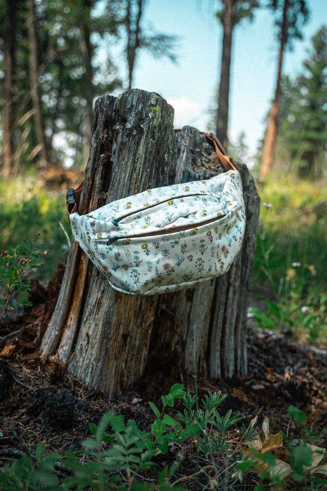 Spring Floral Cream Belt Bag