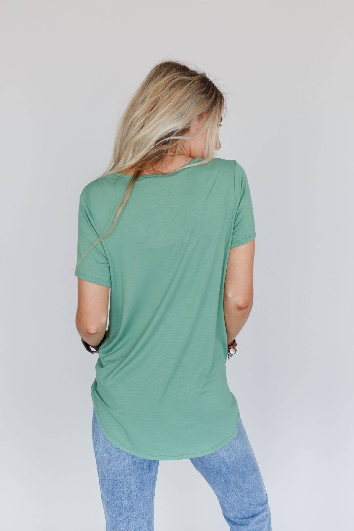Sage Scoop Neck Bralette Tee