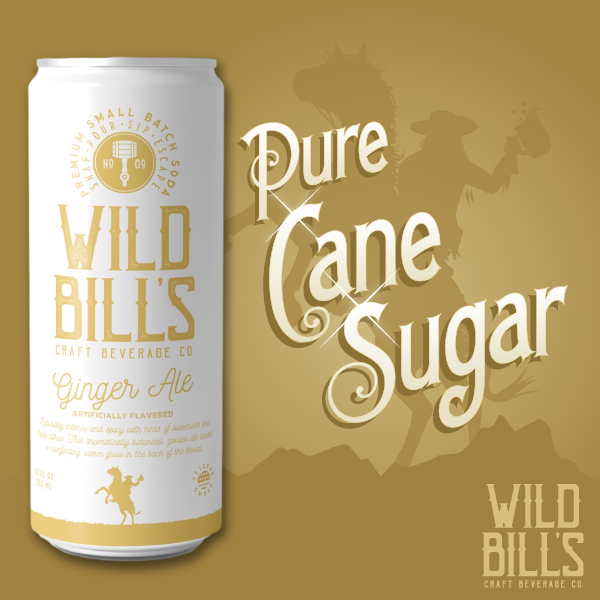 Wild Bill’s Craft Beverage Co. - Ginger Ale - Premium Cane Sugar Soda, 12-Pack, Cans