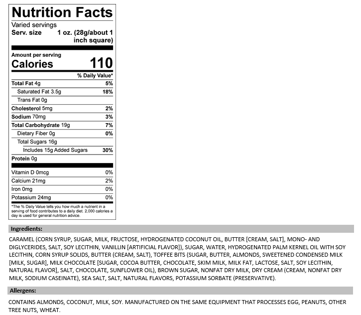 Salted Caramel Toffee Fudge (1/2 lb Package)