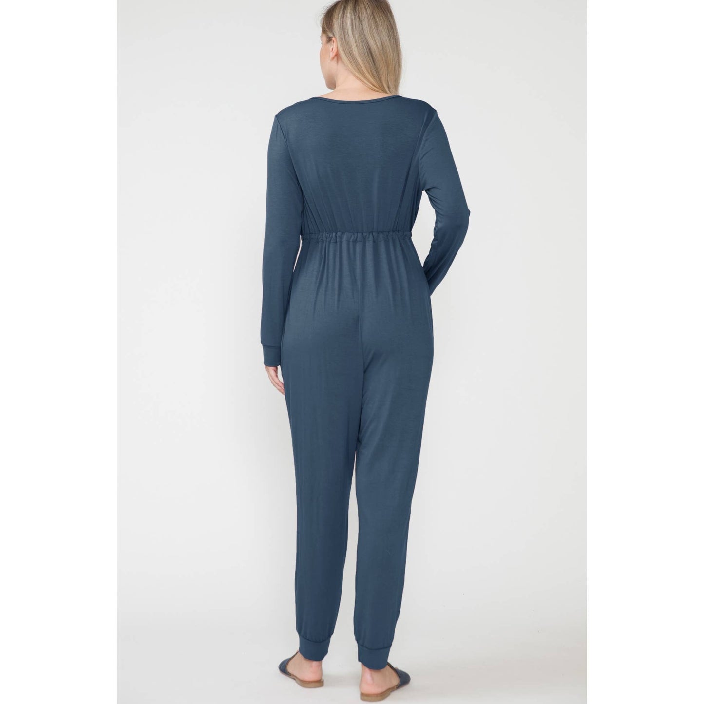 Maternity Winter Loungewear Tie-Up Jumpsuit