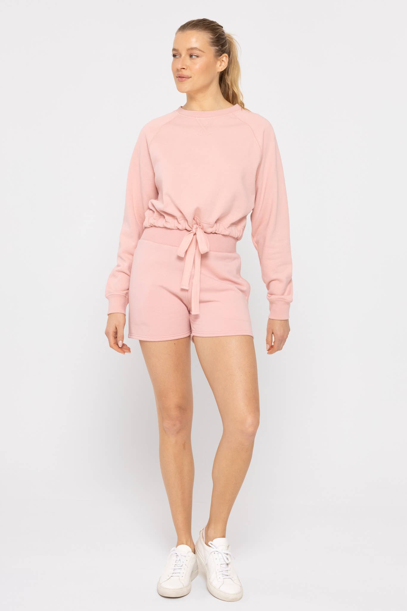 Brushed Waist Tie Crewneck