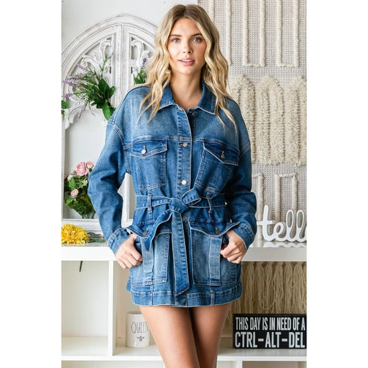 Belted Denim Jacket