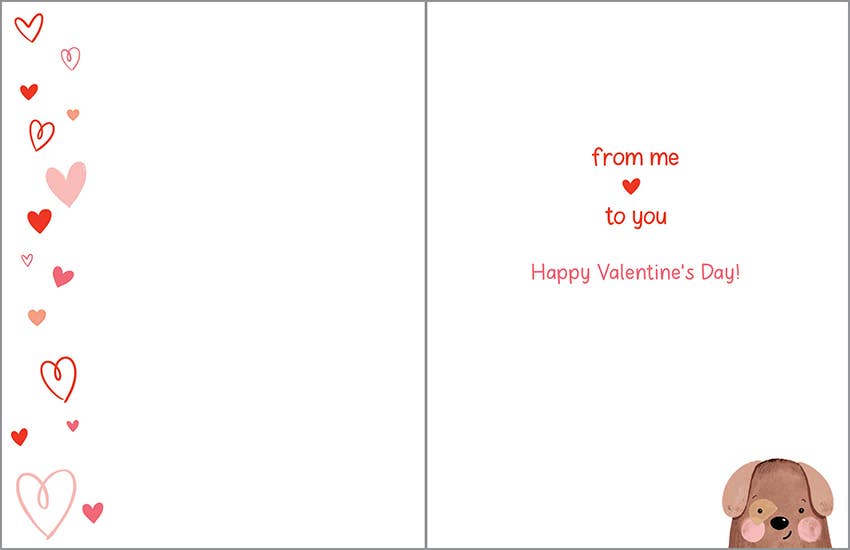 Valentine Card - Puppy & Balloon