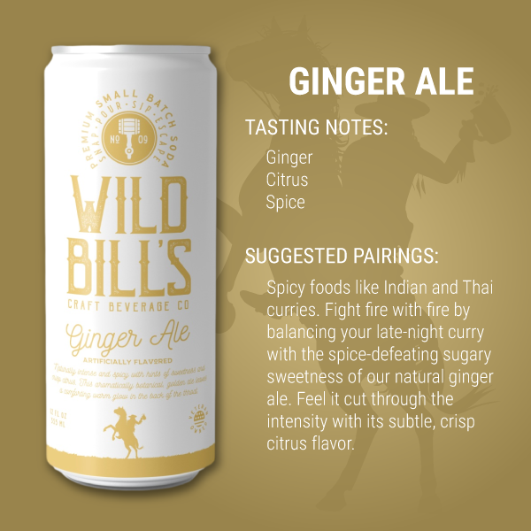 Wild Bill’s Craft Beverage Co. - Ginger Ale - Premium Cane Sugar Soda, 12-Pack, Cans