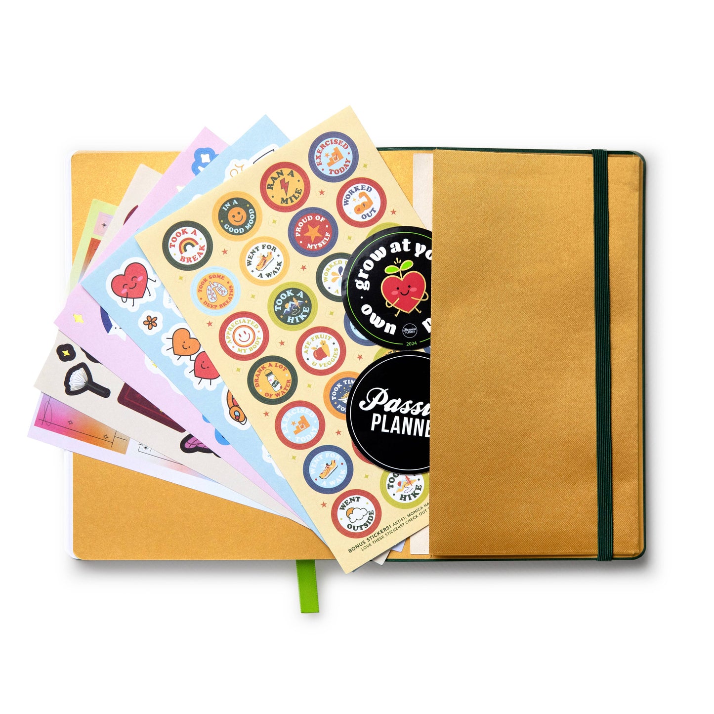 Weekly 2024 Planner Evergreen Gilded Magic Large (7.8” x 11”)