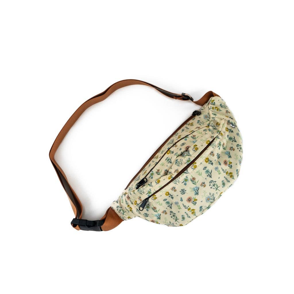 Spring Floral Cream Belt Bag