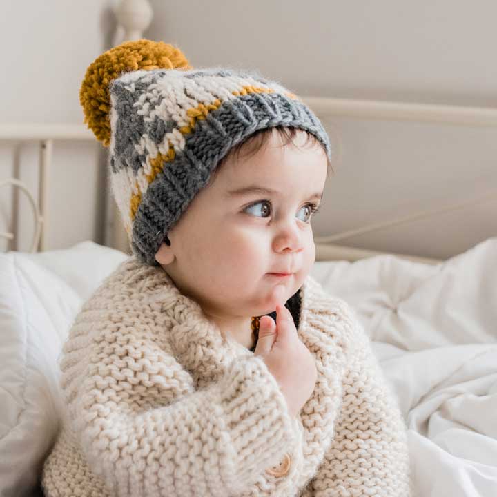 T-Rex Knit Beanie Hat: L (2-6 years)