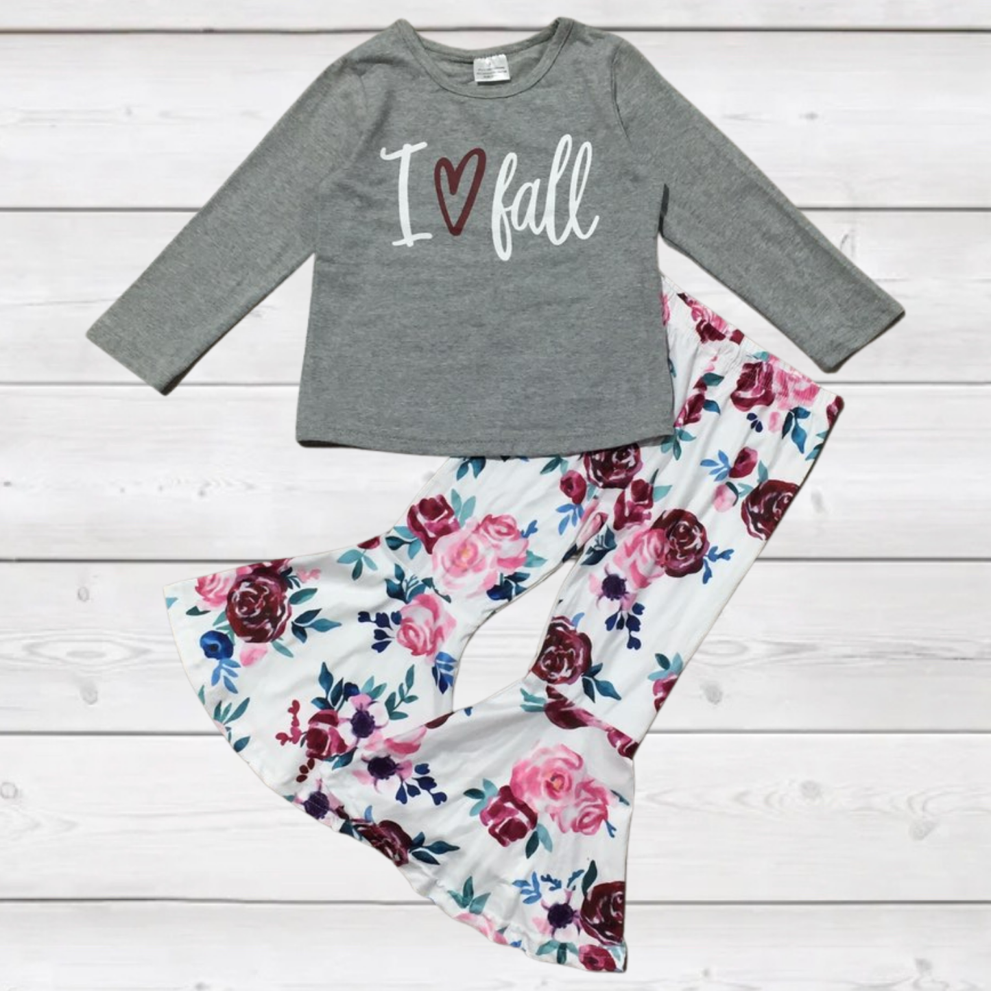 I Love Fall Tee w/Floral Set