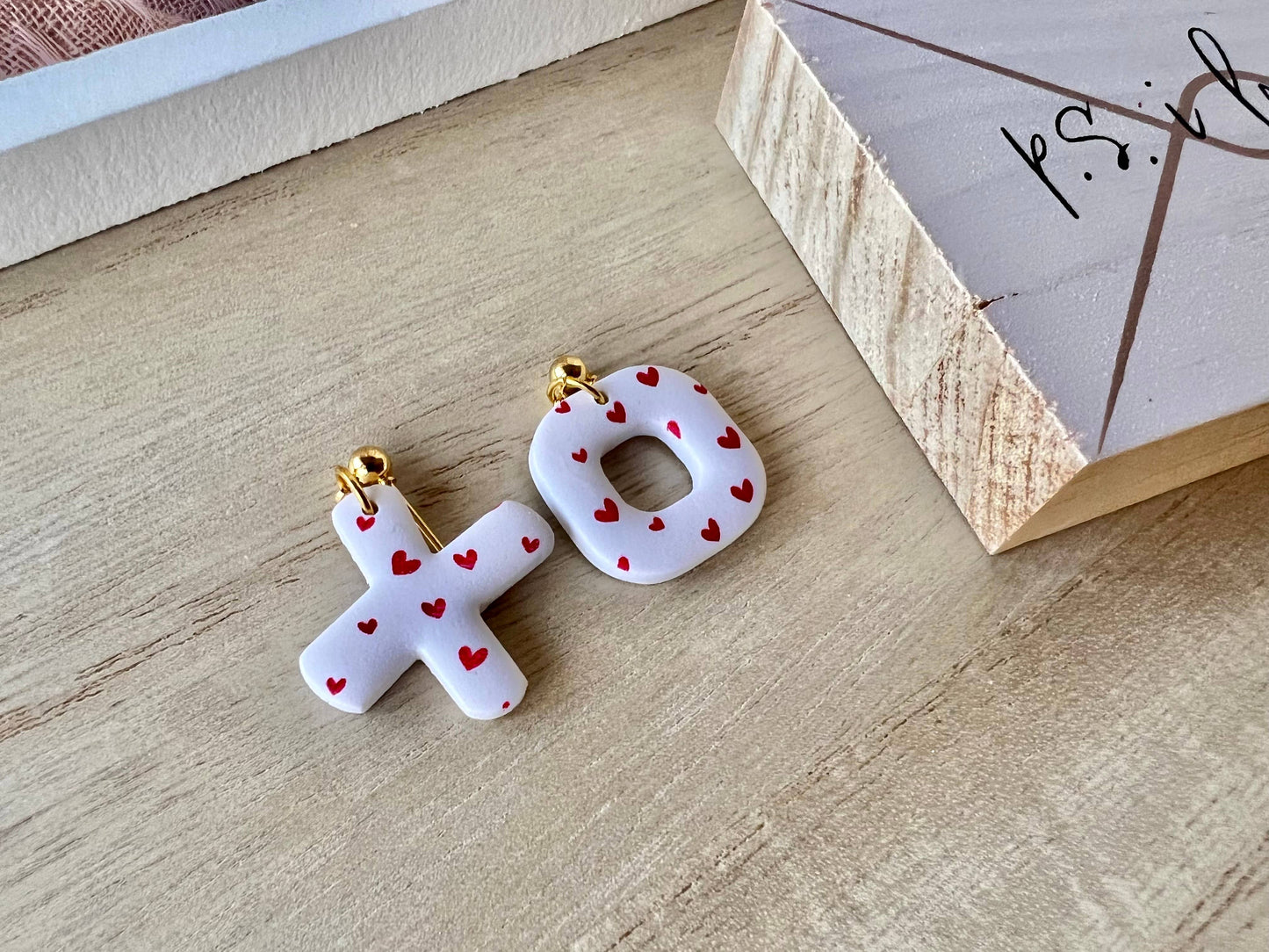 X and O Clay Earrings