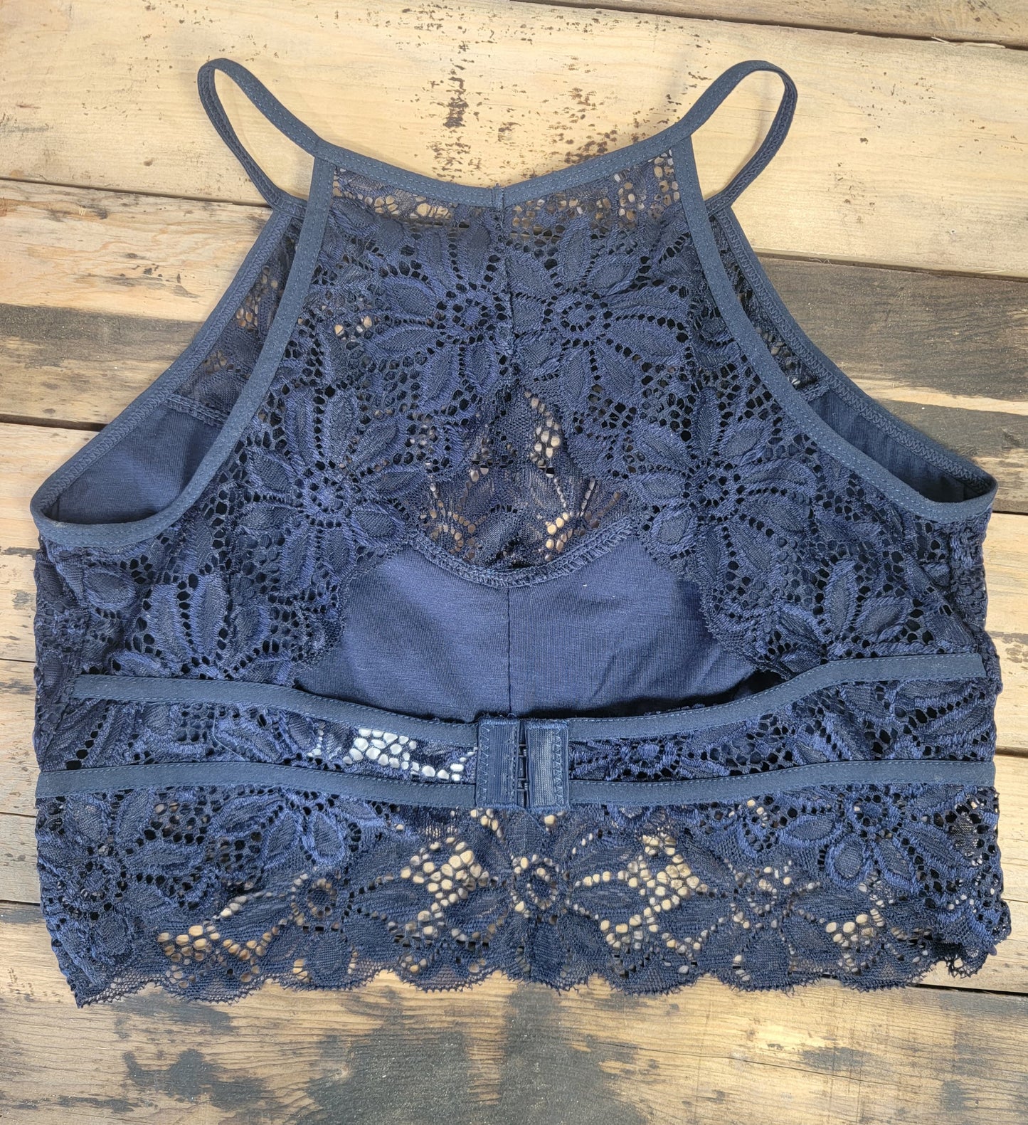 Blue Lace Bralette with Slit