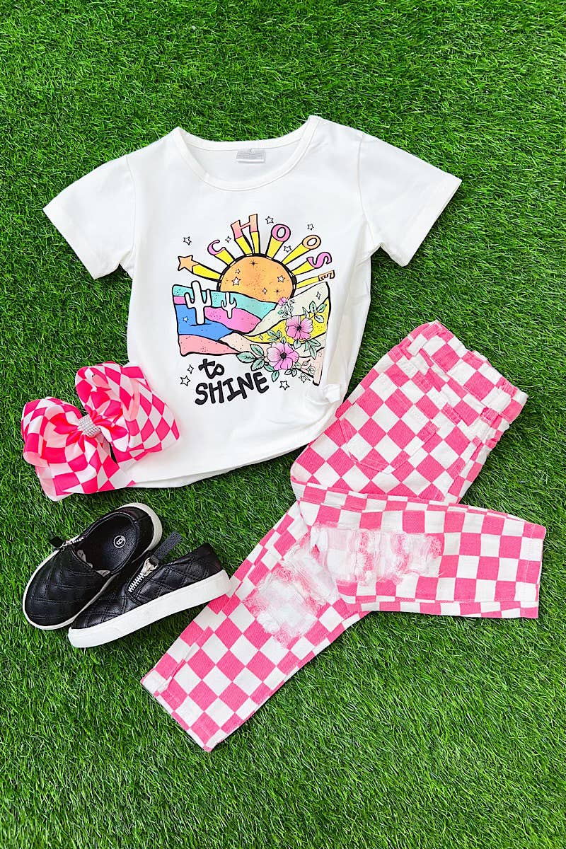 Hot pink checkered pants