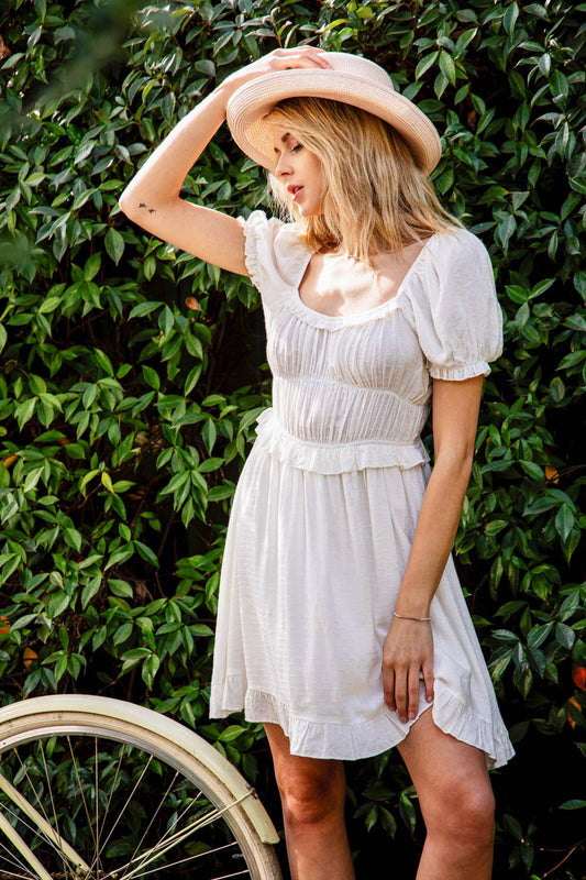 Ruffle sleeve midi dress