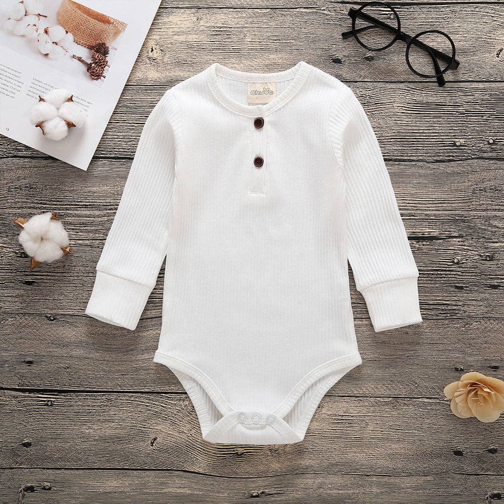 Baby Solid Front Button Bodysuit - Main Image