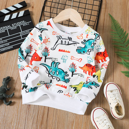 Boy colorful Dinosaur Pullover Sweatshirt