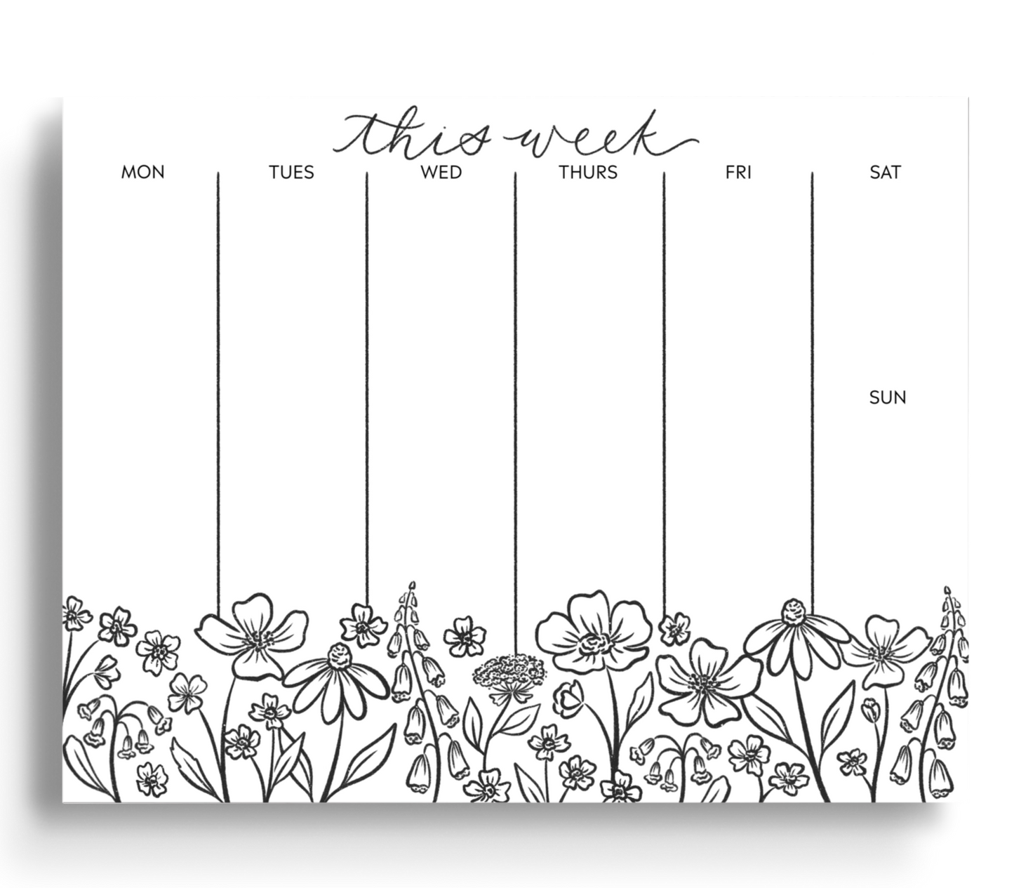 Pressed Florals Weekly Planner Notepad, 8.5x11 in.