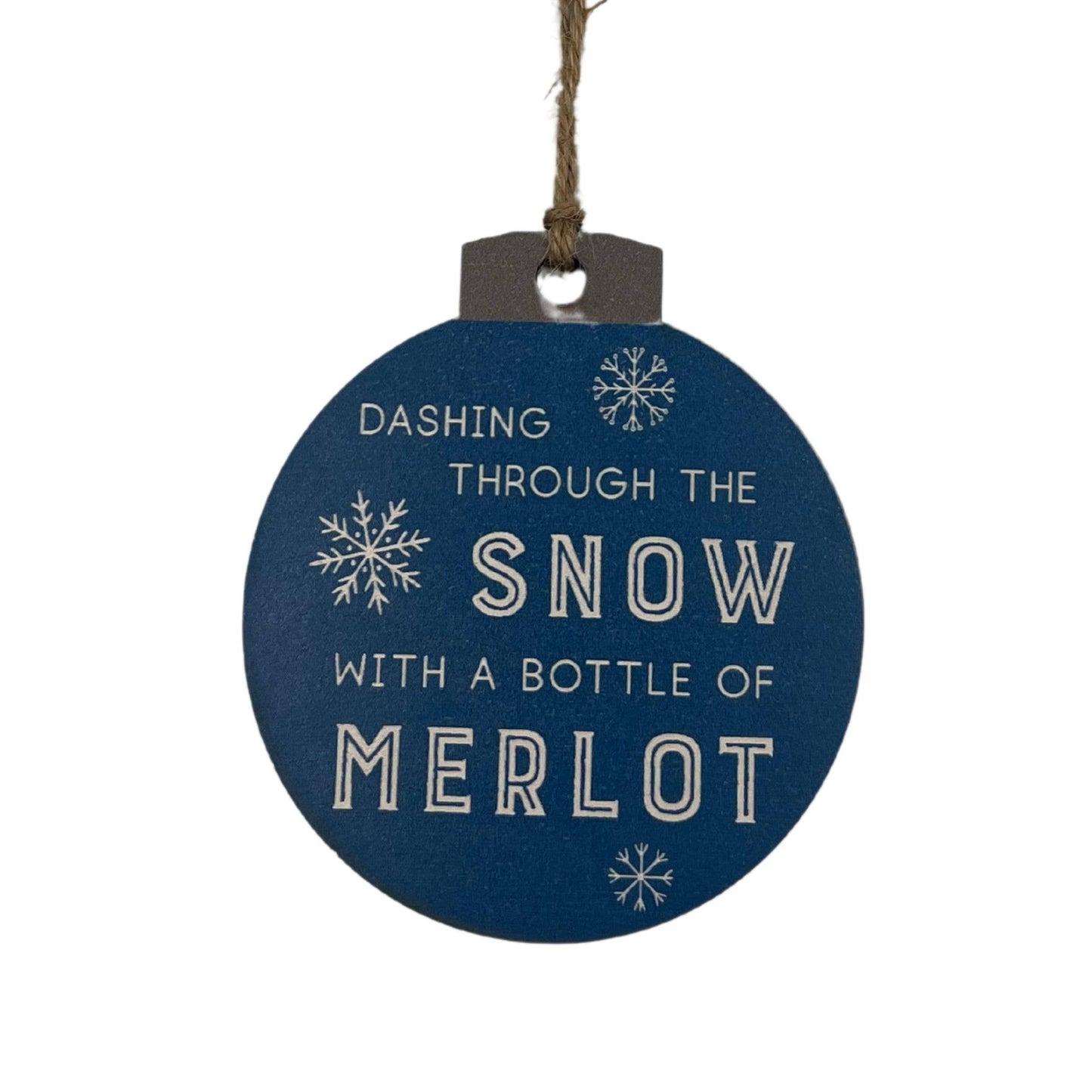 Dashing Through The Snow Wine Christmas Ornaments