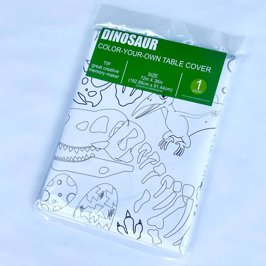 Dinosaur Coloring Poster | Paper Dino Party Decor | Banner