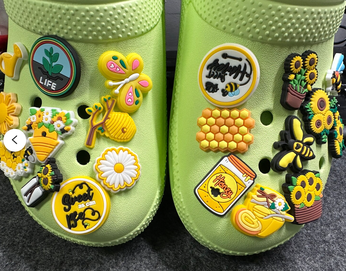 JuliesDecal - Pick your own Honey Bee Happy Theme Fancy shoe charms brighten yellow sunflower butterfly and more: #17