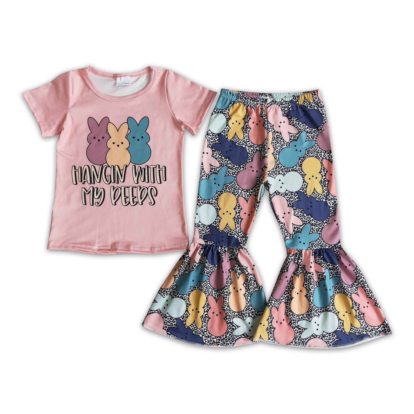 Yawoo Garments - Hangin with my peeps  girls easter clothing set: 3-6M