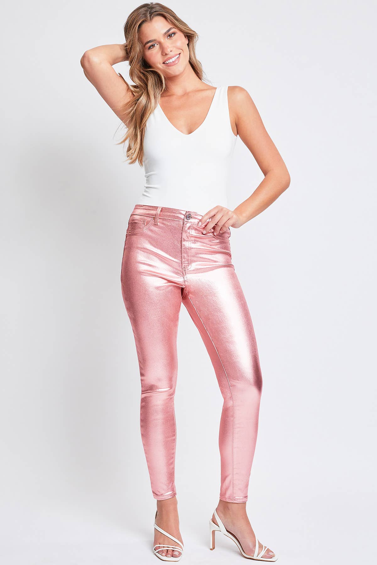 Junior High Rise Metallic Skinny Jean