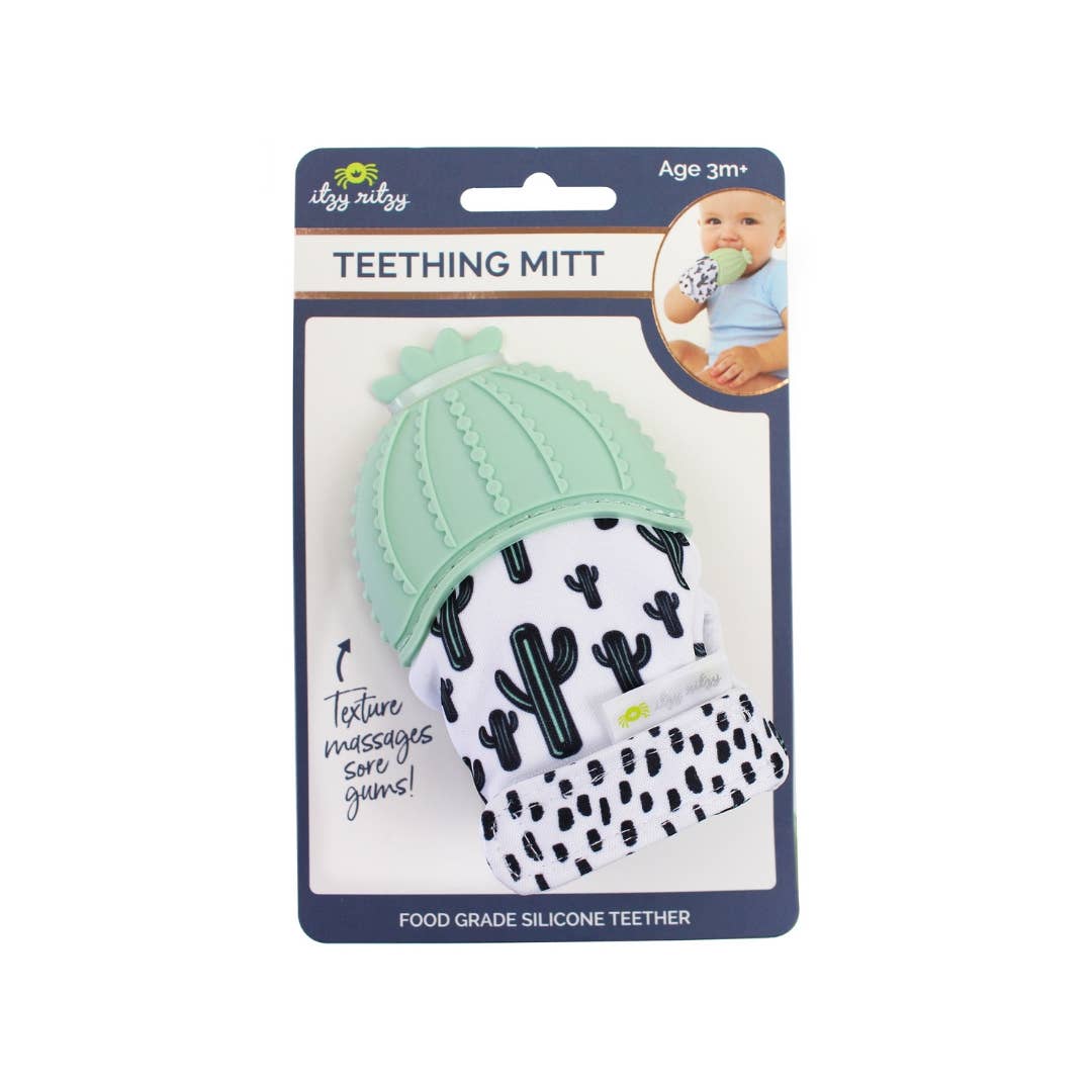 Itzy Mitt™ Silicone Teething Mitts: Cactus