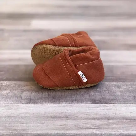 Copper Felt Moccasins: 9-12 Months