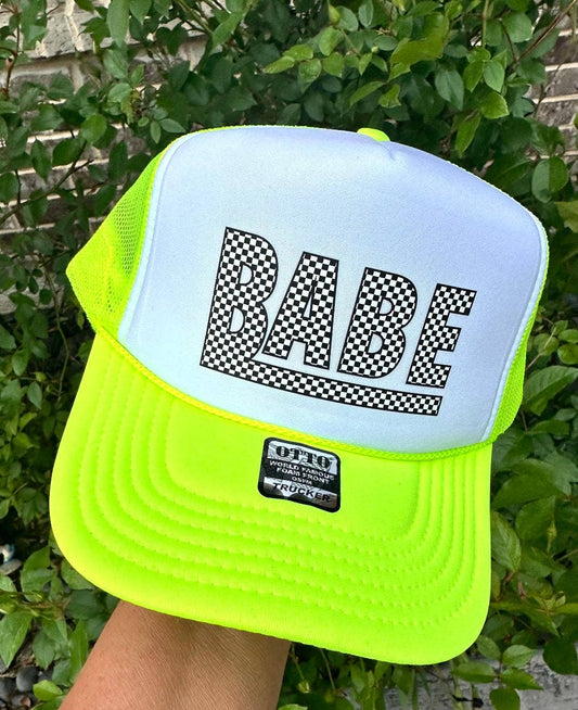 Checkered Babe Trucker Hat