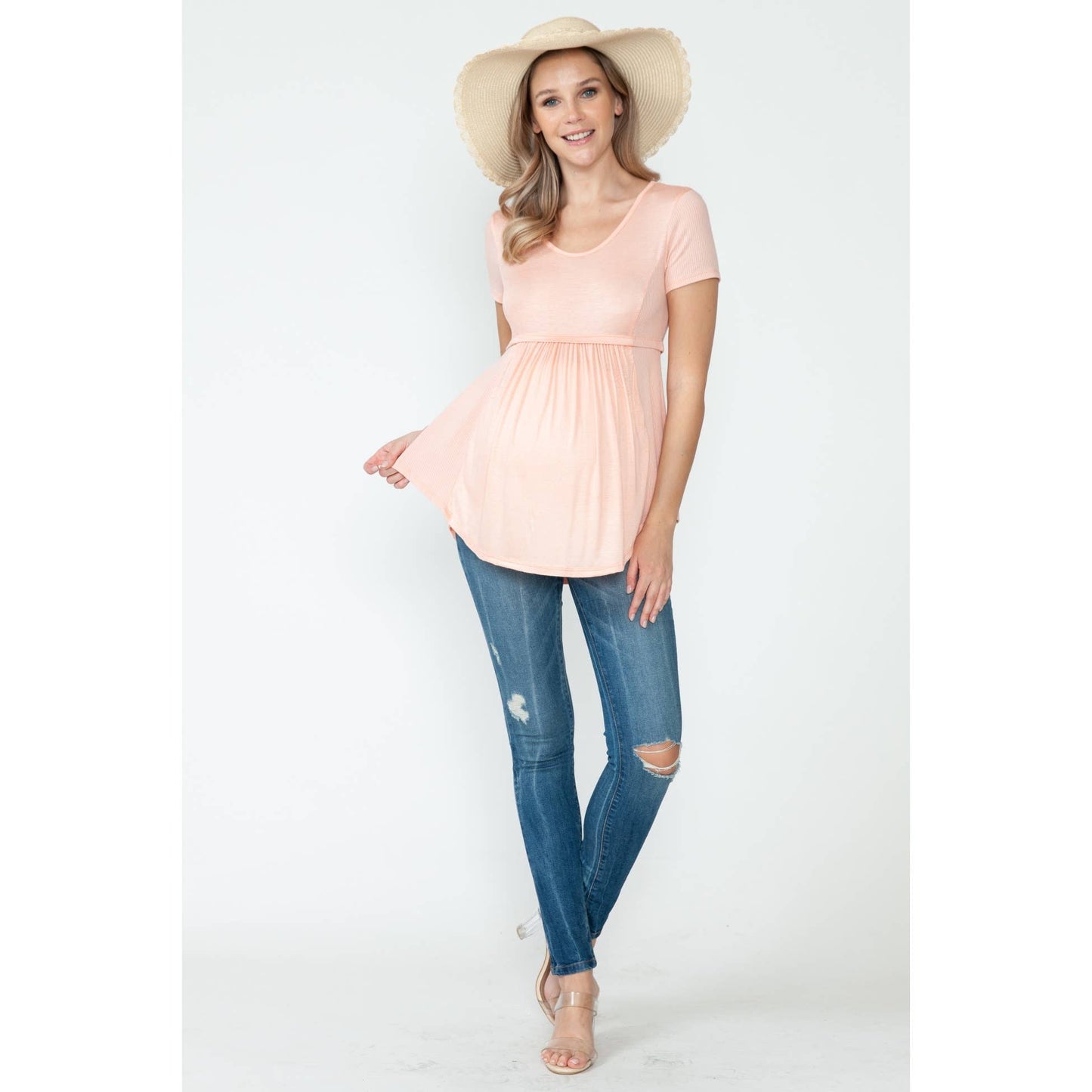 Maternity Basic Spring Solid Basic Top