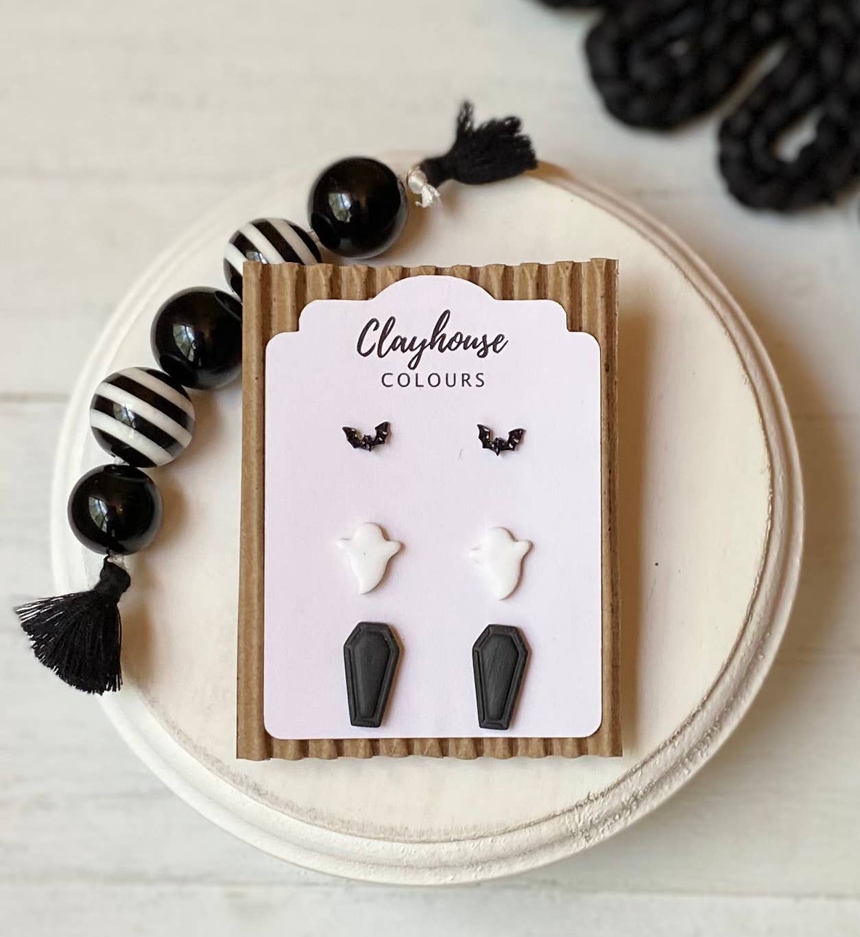 Clayhouse Colours - Halloween Clay Earrings: Bats