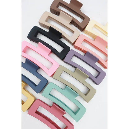 Love and Repeat - Matte Jumbo Cut Out Rectangle Hair Claw: MIX COLOR / ONE