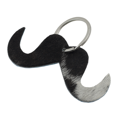 Mustache Cowhide Keychain