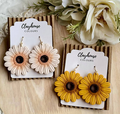 Flower Earrings: Yellow / Gold Plated