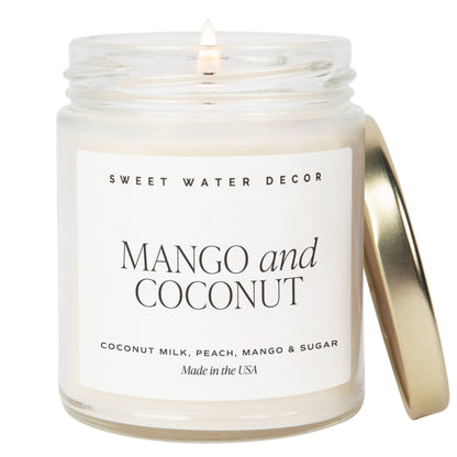 Sweet Water Decor - Mango and Coconut 9 oz Soy Candle - Home Decor & Gifts