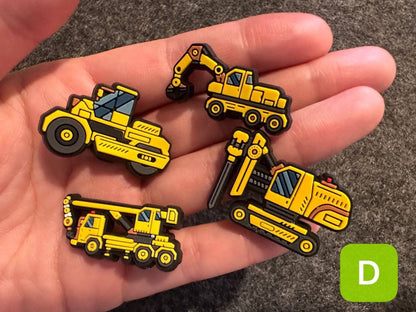 JuliesDecal - Concrete machine Construction Machine Vehicle Road Pile Driver Design shoe charms Best Quality: Set H 6pcs