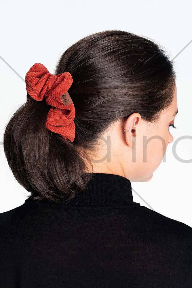C.C Corduroy Solid Color Soft Scrunchies