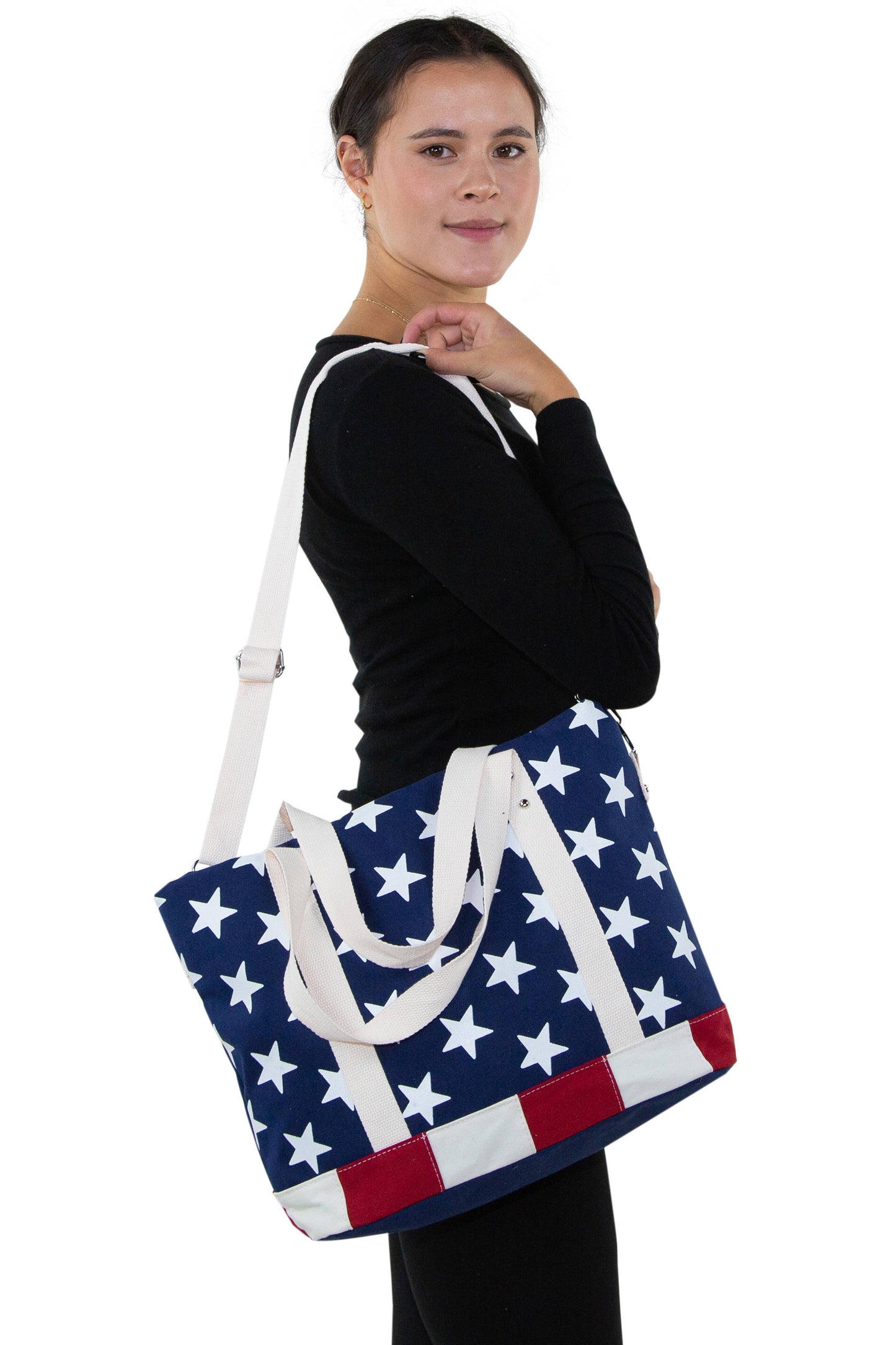 USA Flag Canvas Tote Bag