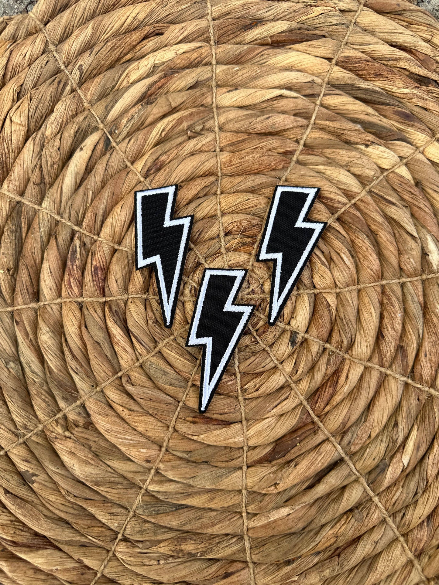 SMR Wholesale - 3 pc Black Lightning Bolt Patch Set