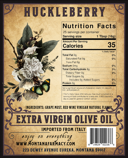 Huckleberry Extra Virgin Olive Oil by Montana Farmacy 375 ml