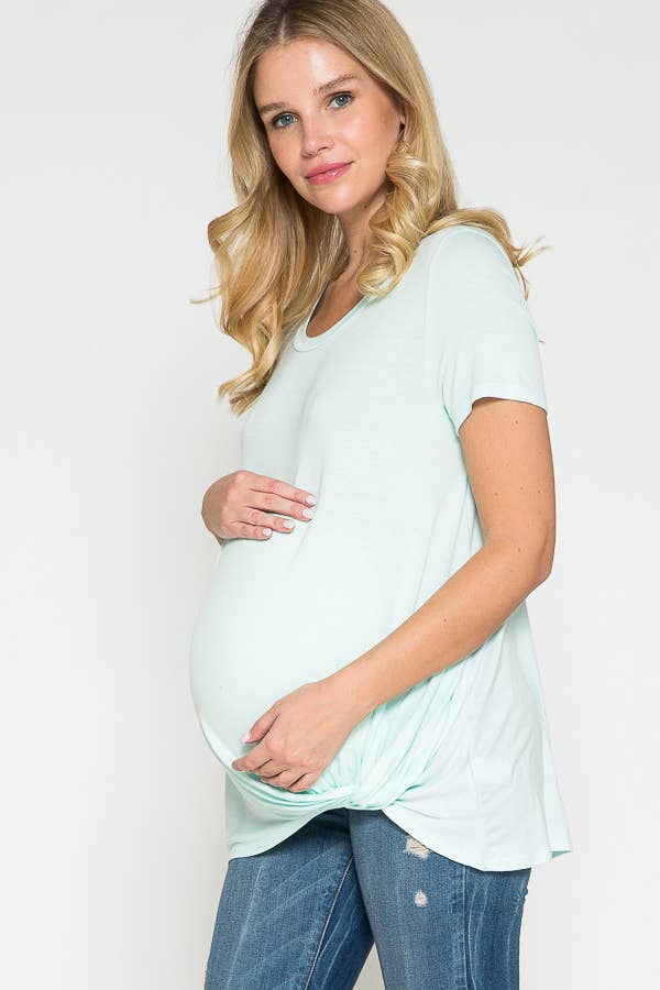 Short sleeve twist maternity top