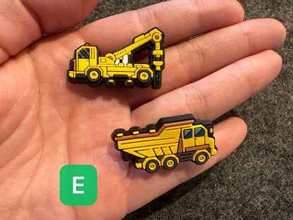 JuliesDecal - Concrete machine Construction Machine Vehicle Road Pile Driver Design shoe charms Best Quality: Set H 6pcs