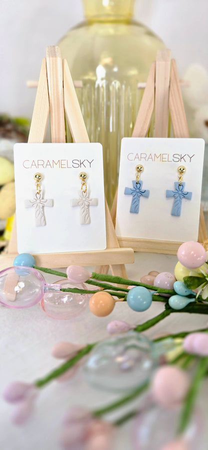 Easter Cross Clay Earring