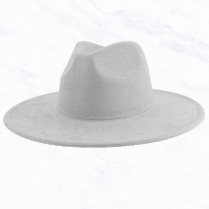 Suzie Q USA - Suede Large Eaves Peach Top Fedora Hat: New Beige