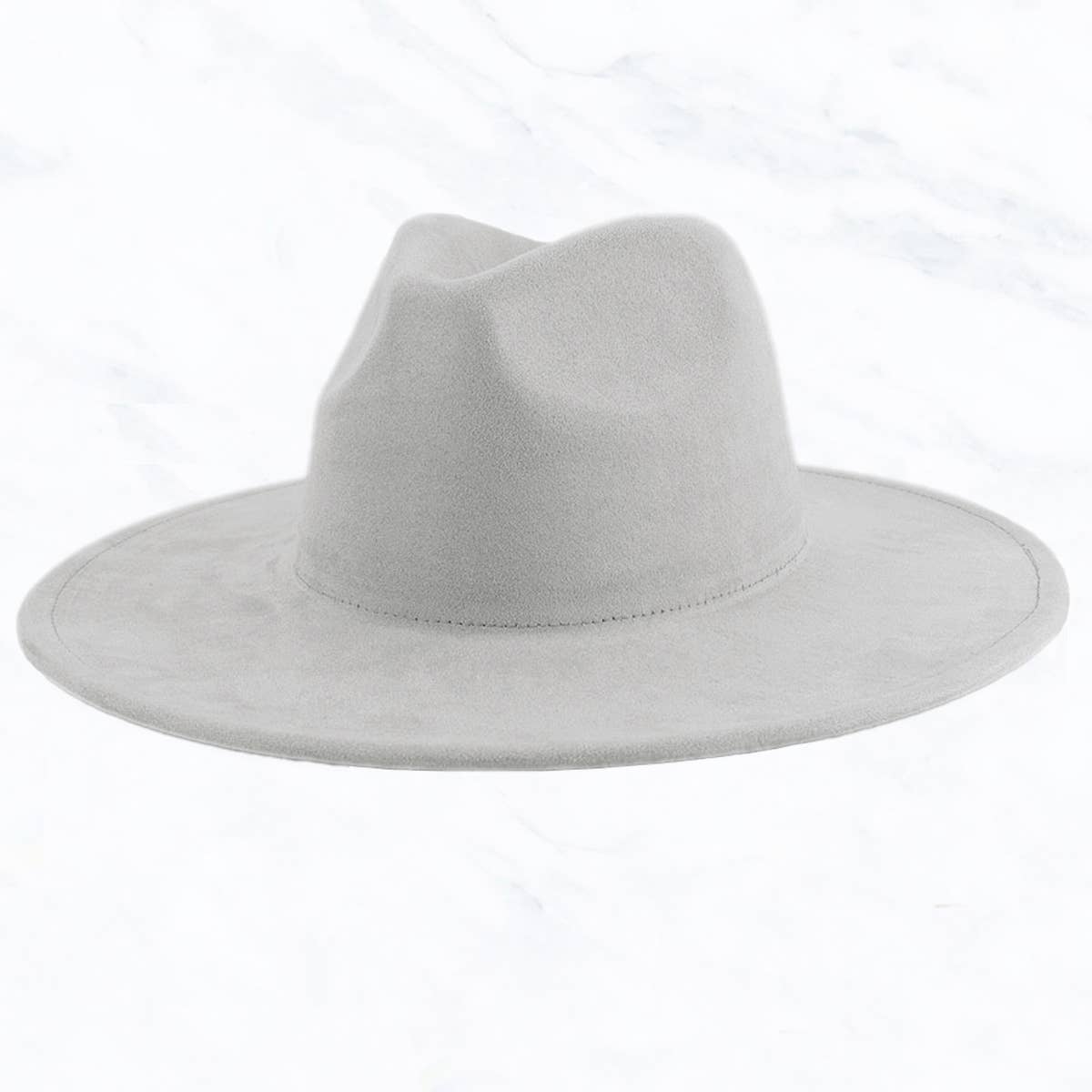 Suzie Q USA - Suede Large Eaves Peach Top Fedora Hat: Camel