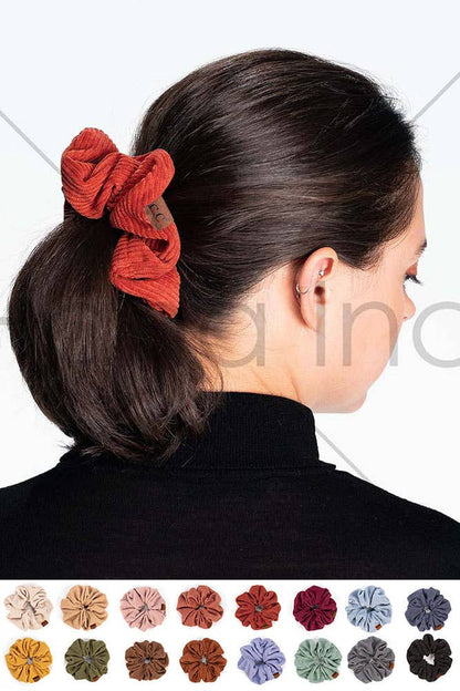 C.C Corduroy Solid Color Soft Scrunchies