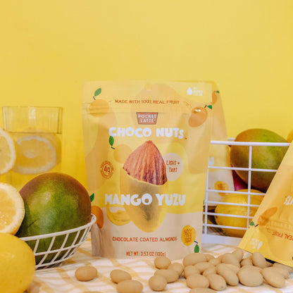 Mango Yuzu Chocolate Almonds, 3.53 oz Standing Pouch