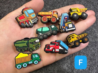 JuliesDecal - Concrete machine Construction Machine Vehicle Road Pile Driver Design shoe charms Best Quality: Set H 6pcs