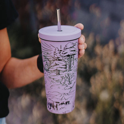 Winter Blues Travel Tumbler: Blue