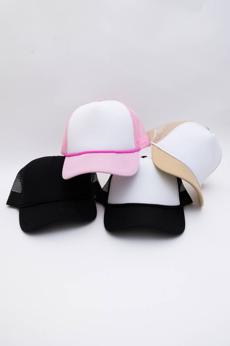 Leto Accessories - Classic Mesh Foam Truckers Hat - High Quality: Pink